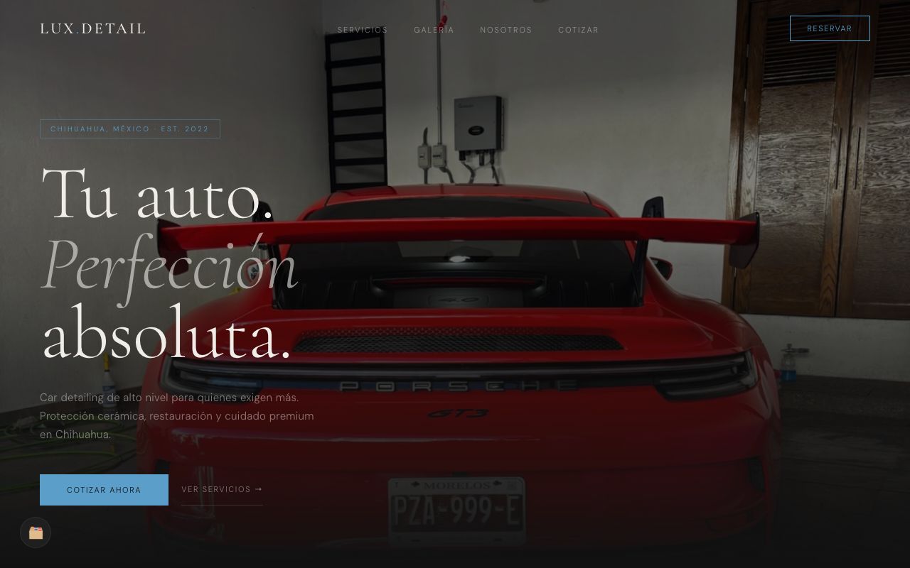 Captura del sitio de Lux Detail CUU